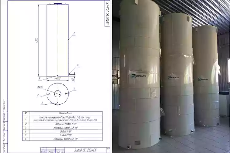 Вертикальные резервуары для солей сульфокислот